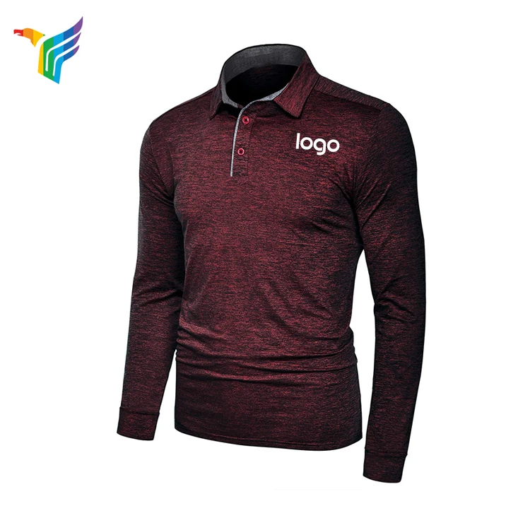 custom long sleeve polo knit shirt men polo neck knitted