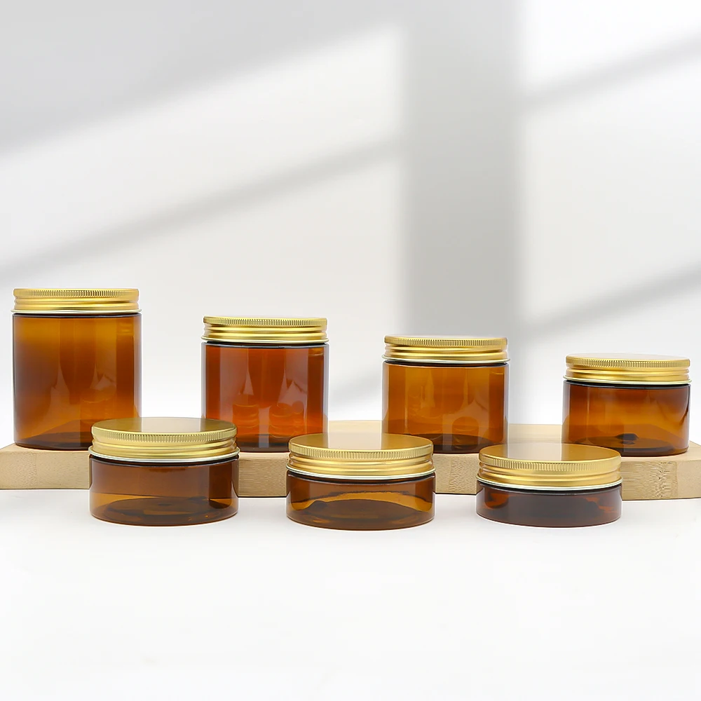 Factory Direct Sale 68mm 50 80 100 120 180 200 250 300 400 500ml Food Honey Cookie Food Jar With Lid Clear PET Spice Plastic Jar