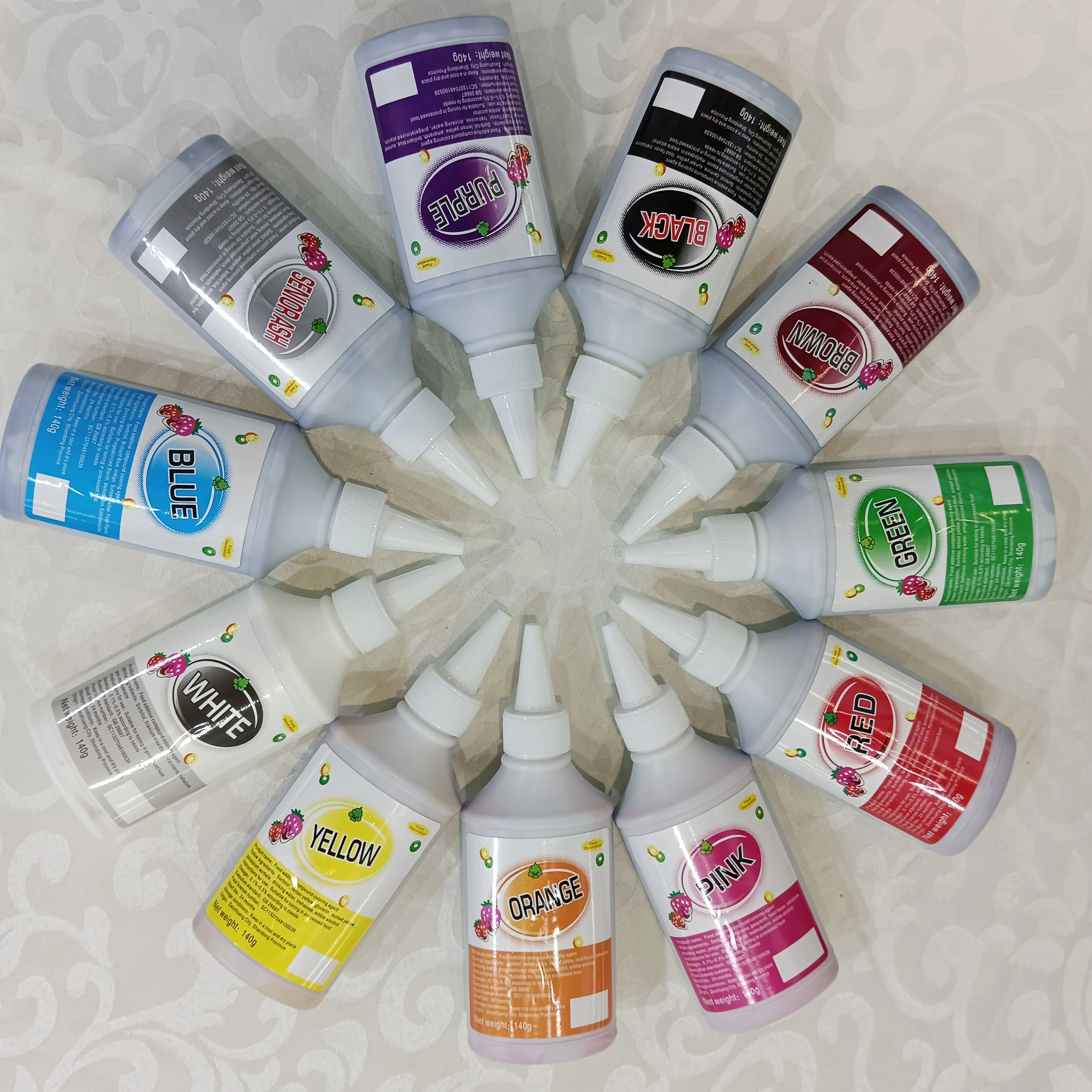 Cocosir Factory Price Colorant 21 Colors Edible Food Coloring Gel Water Solubility Color For Cake Cookies 10ml