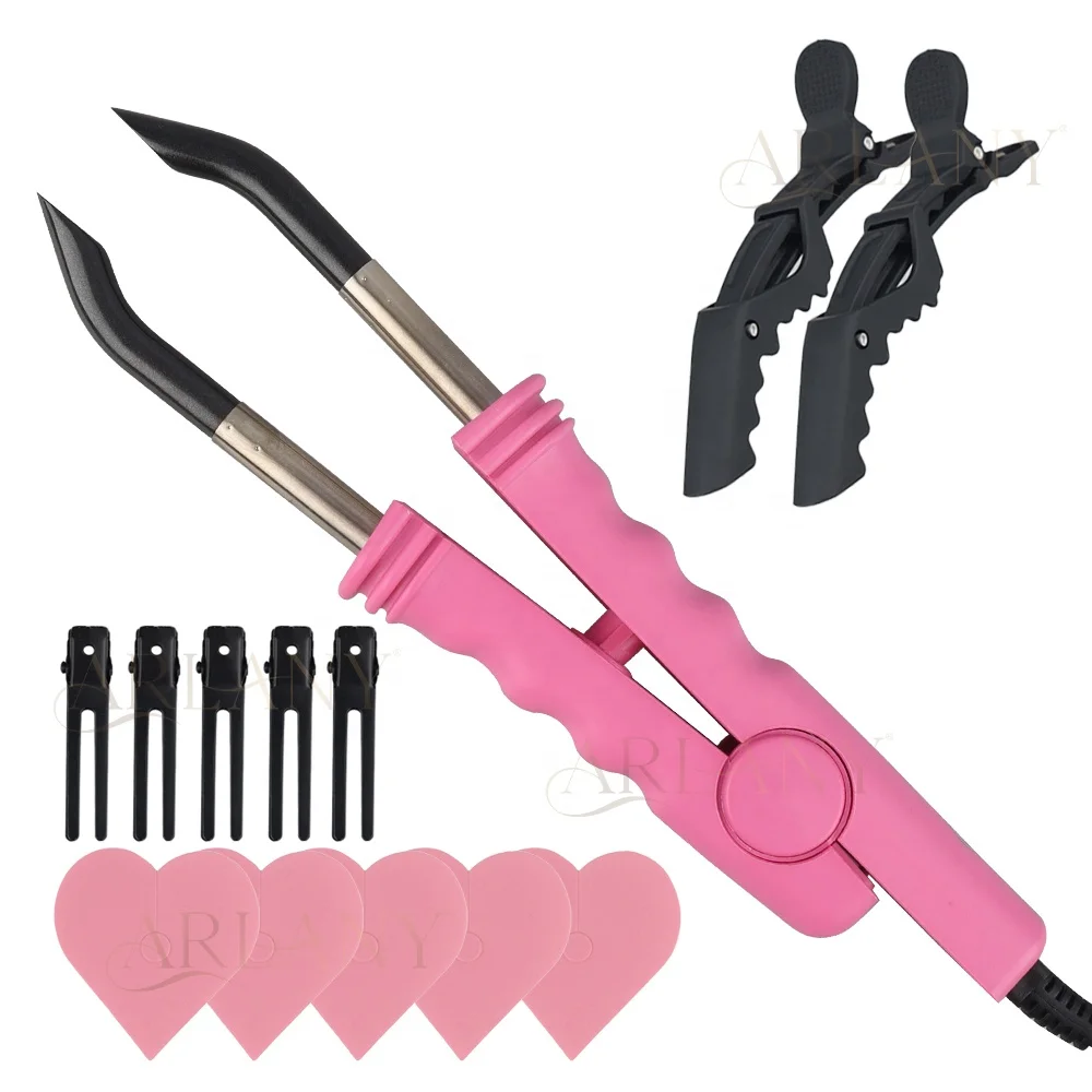 Fusion Hair Extensions Tool Kits Hair Iron Connector Wand Kits Alligator Clips Heat Shield Guards Metal Hair Clips
