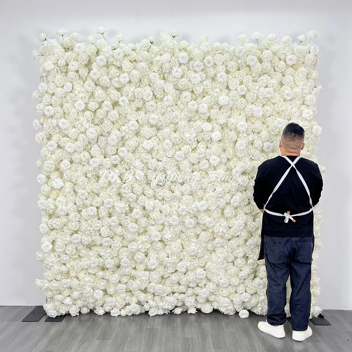 Wedding Event Floral 5D/8D Artificial Silk white Rose Flower Wall Wedding Home Party Decoration Stage Backdrop