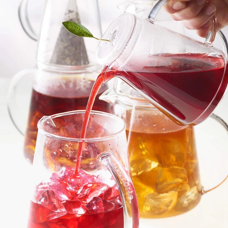 AIHPO492 Fancy Clear Custom Hot Sale Perfect Large Handmade Borosilicate Glass Pitcher Carafe Iced Tea Maker Set