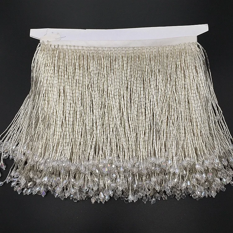 Crystal Castle 15cm Decorative Trimming With Rhinestones Dresses Strass Lace Dance Clothes Glass Bead Tassel Fringes