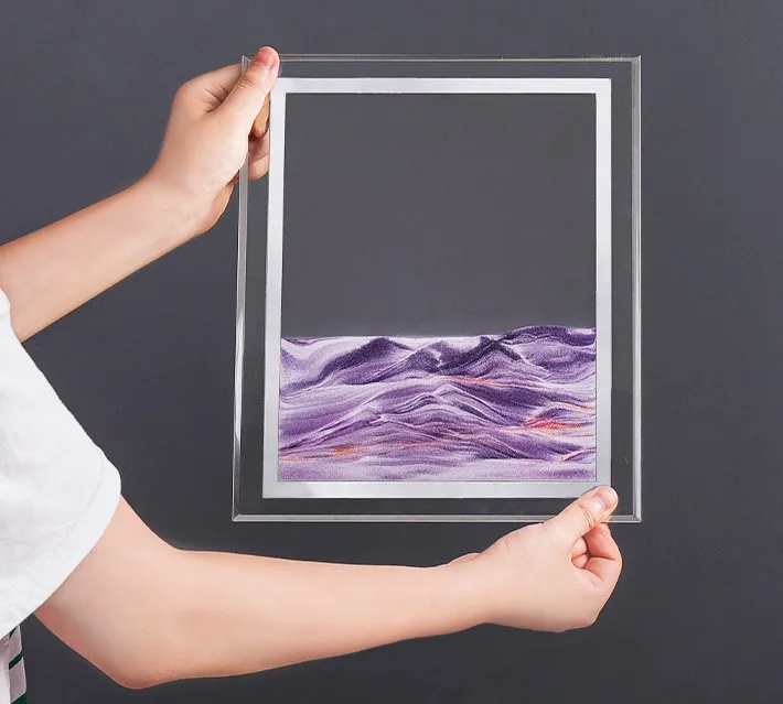Rectangle Moving Sand Art Picture Dynamic modern Picture Desktop Art for Home Decor and Office table moving sand ornaments