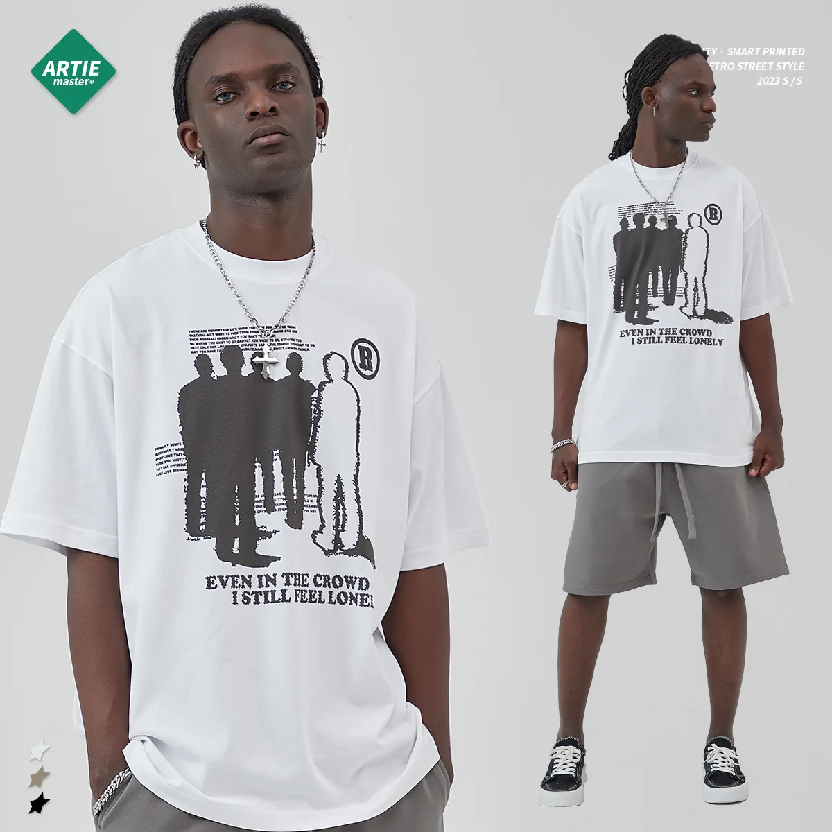 2023 Original Design 100% Cotton 250GSM Heavywight Hip Hop Streetwear Oversize Washed Vintage T-Shirts Custom Printed T Shirt