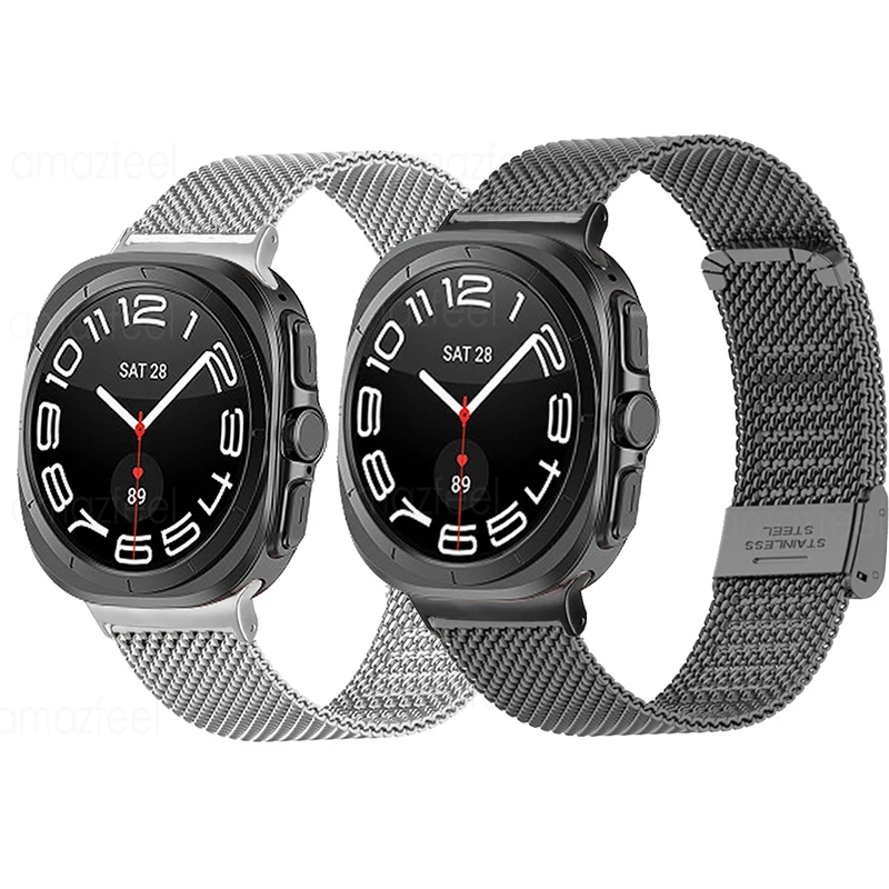 Adjustable Buckle Milanese Loop Straps for Samsung Galaxy Watch 7 ultra 47mm No Gaps Milanese Watch Band for Galaxy Watch 7ultra