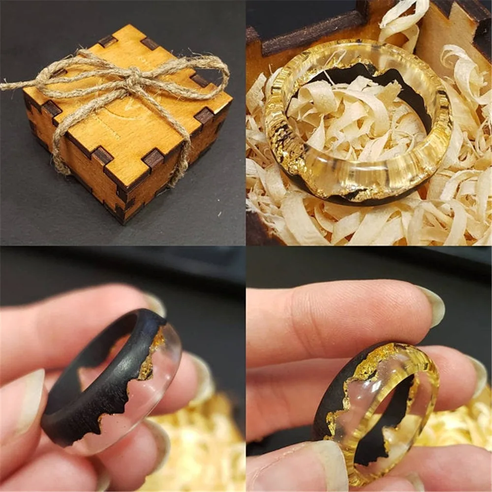 
2021 New Arrival Creative Resin Luminous Secret Forest Band Rings Fashion Glowing In The Dark Band Rings 