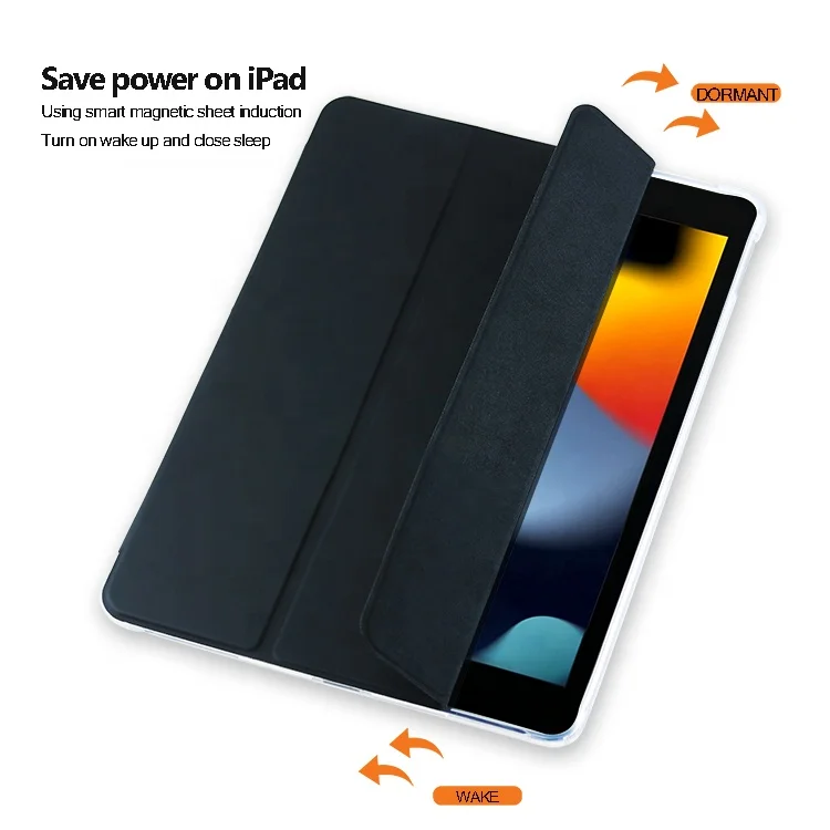 Tri-fold Cases For iPad 5th 6th 7th 8th Generation Tablet Protective Case Light Weight with Pencil Holder
