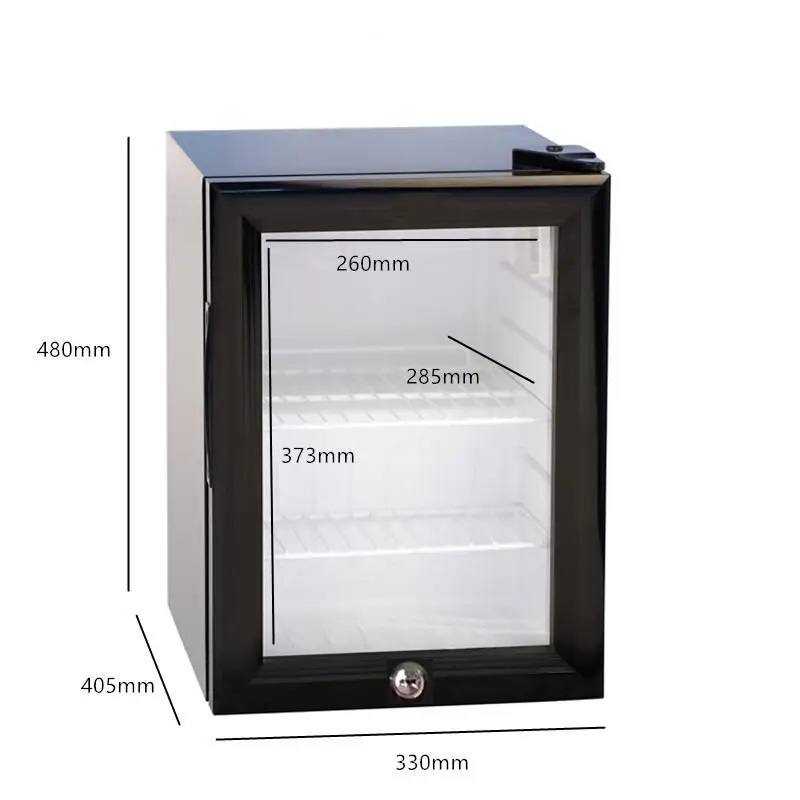 2024 New Compact Mini Fridge 21 Liter Best Gas Refrigerator With Key Lock Glass Door Small Refrigerator
