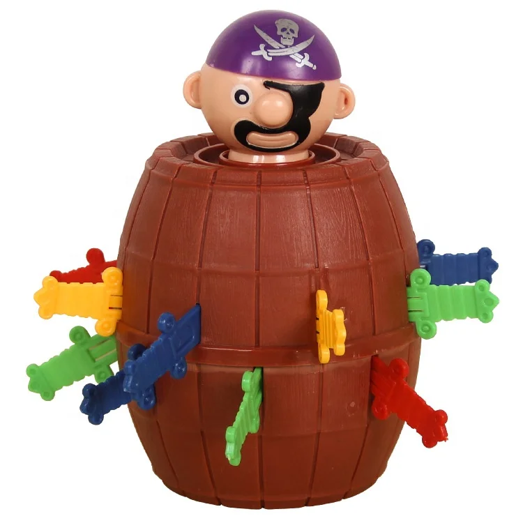 Wholesale creative small novel barrel uncle sword game pirate party plastic toys