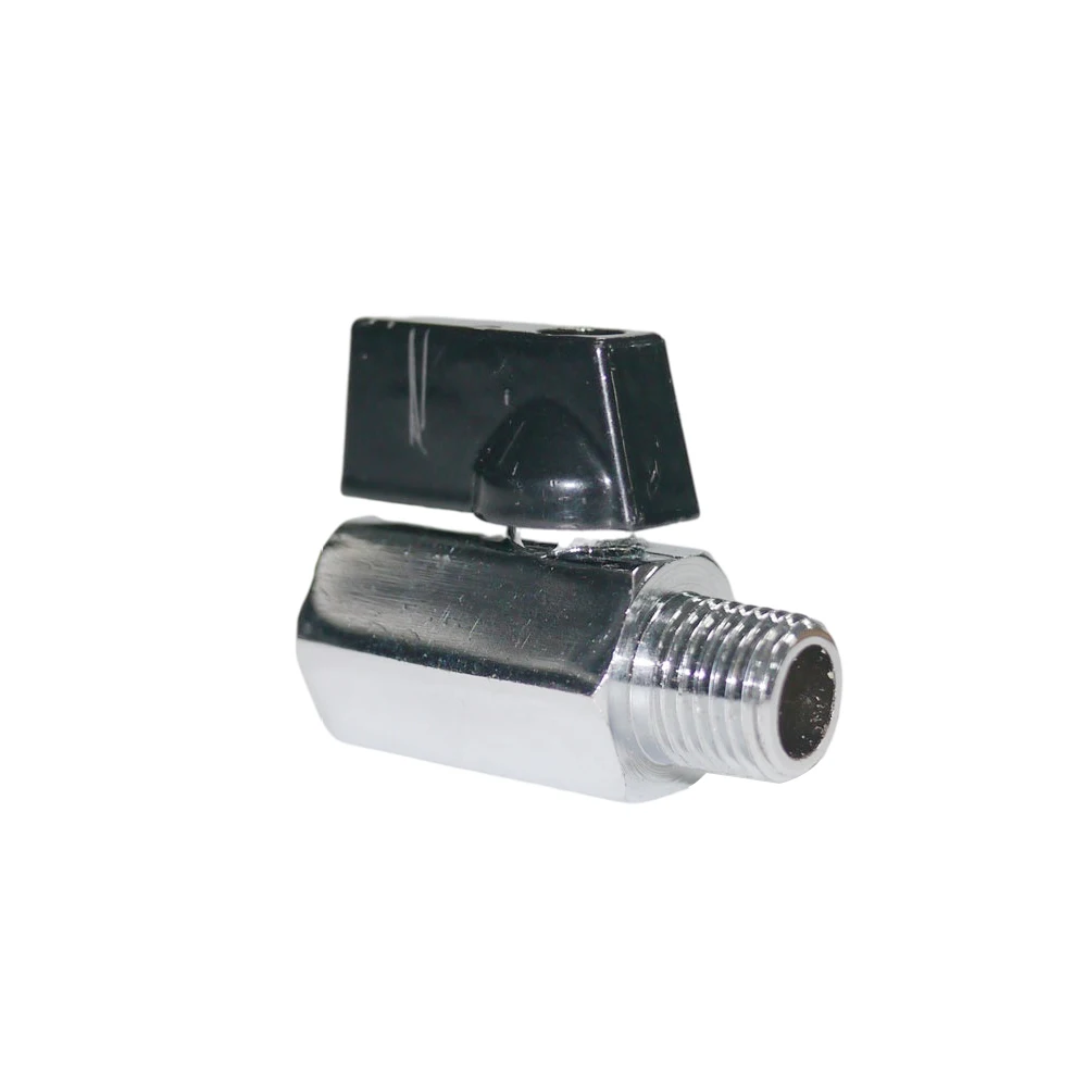 Wheelsky High Quality Chromed Plated 1/4 NPT Mini Brass Ball Valve