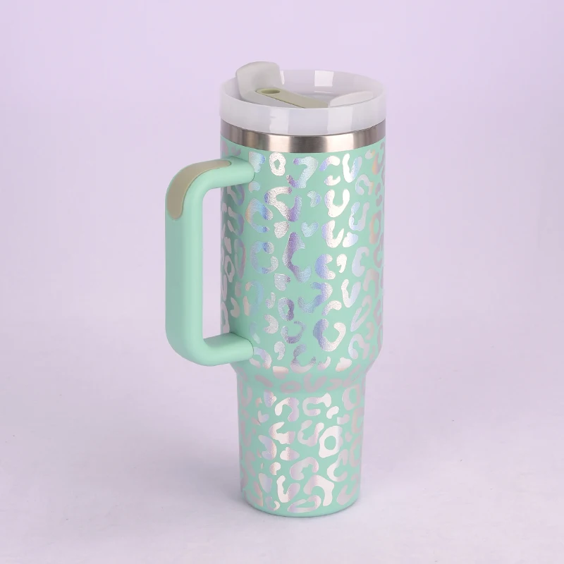 Wholesale 40oz Leopard Print 304 Stainless Steel Double Wall Vacuum Insulated Stainless Steel Coffee Tumblr Cup