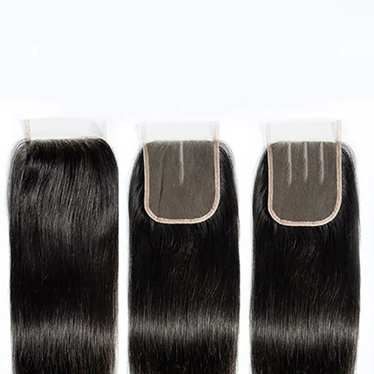 10A Grade Brazilian Lace Closure Brazilian Straight Hair 4 By 4 Lace Closure Virgin Human Hair Middle Part 5 5 Lace Closure