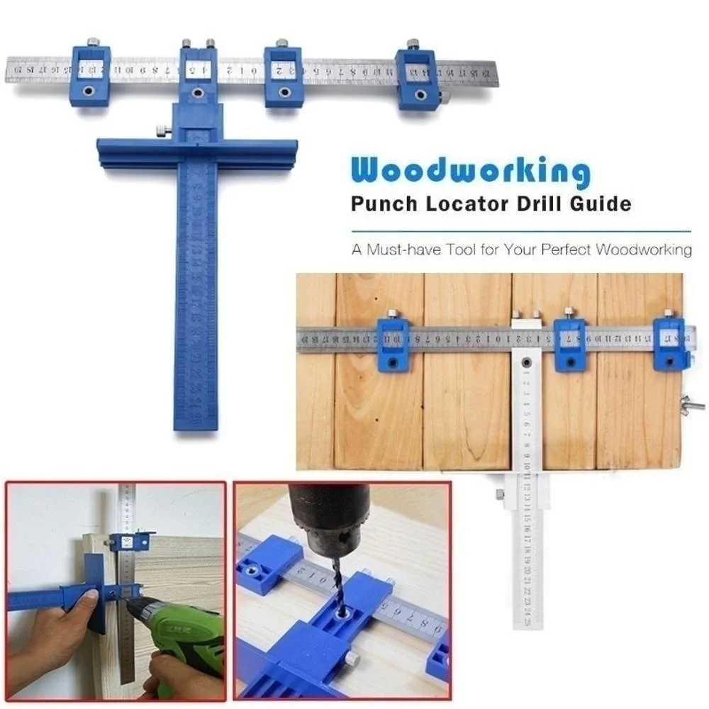 New Drill Guide Sleeve Cabinet Hardware Jig Drawer Pull Wood Drilling Dowelling