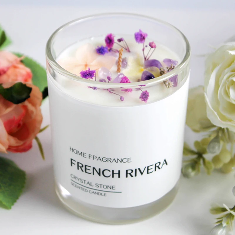 Wholesale Customized Private Label Home Fragrance Natural Soy Wax White Black Glass Jar Scented Candles