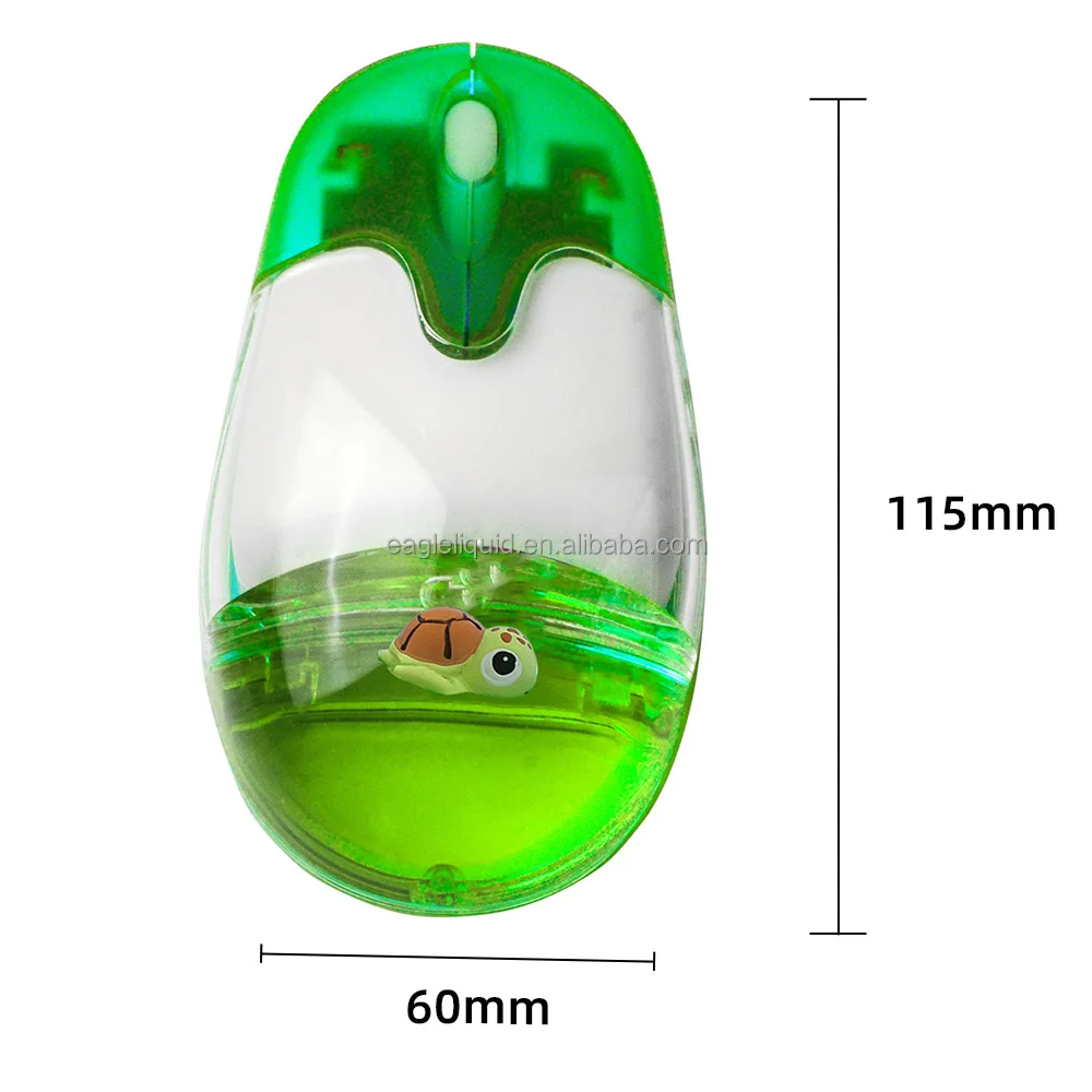 Custom Floater 2.4Ghz Laptop USB Optical Rechargeable Wireless Liquid Aqua Mouse with Lithium Battery