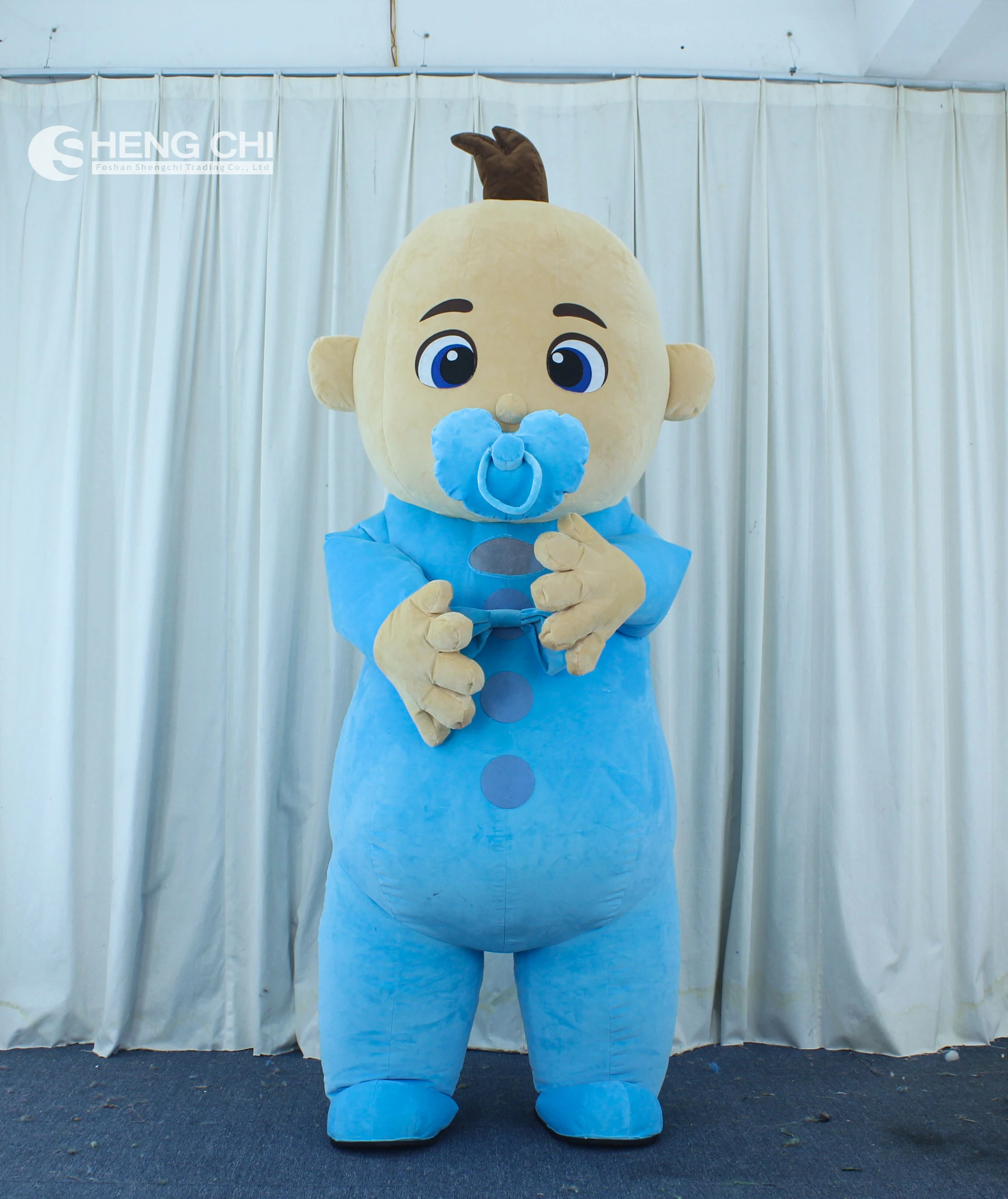 Inflatable Baby Boy Costume Mascot Baby Shower Gift Plush Adult Dress Birthday Party