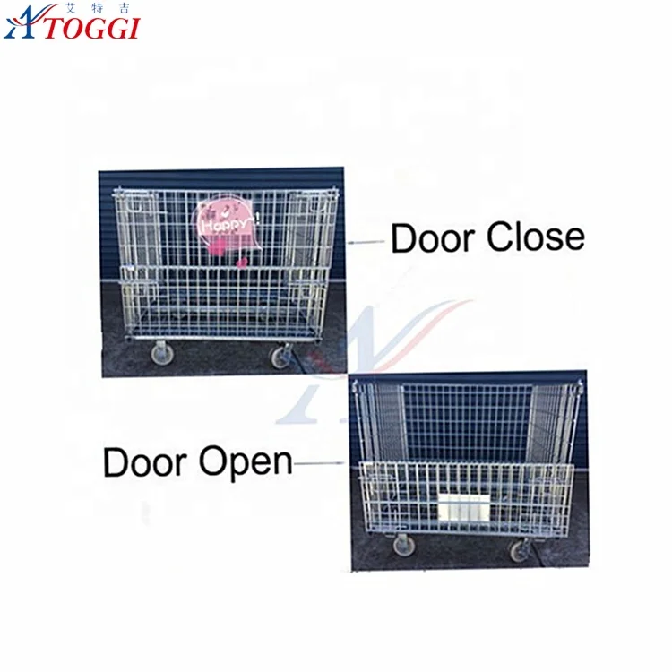 Складская Штабелируемая проволочная сетка с колесиками для хранения 500 кг