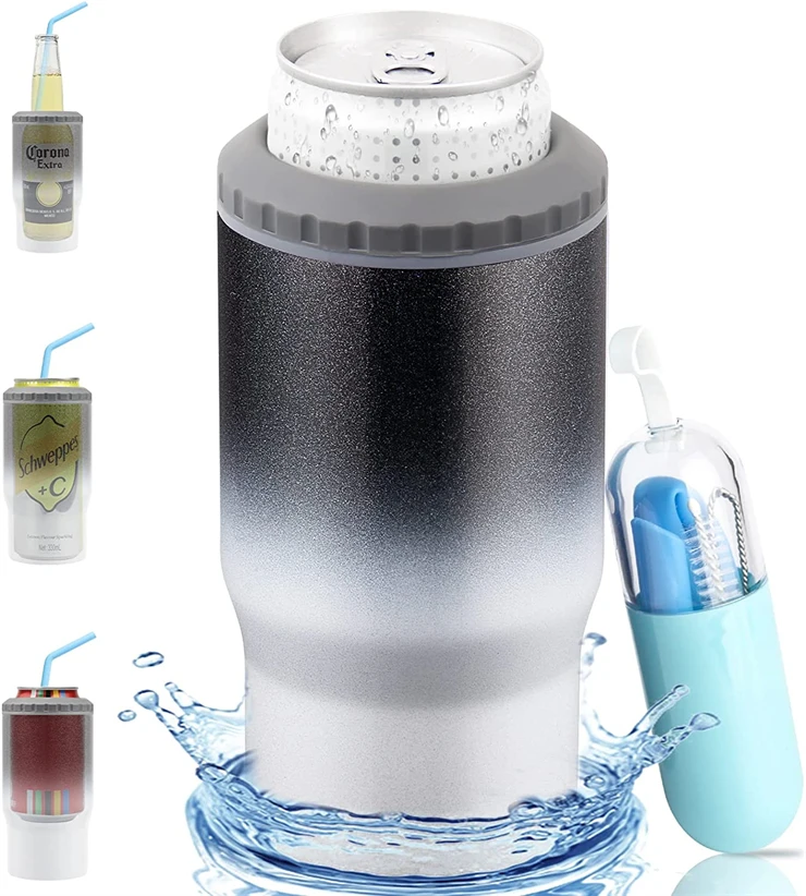 Slim Skinny Cans As Thermal Bottle 4 in 1 can cooler Insulated Vacuum Stainless Steel Carbonated Cold Drink Holder