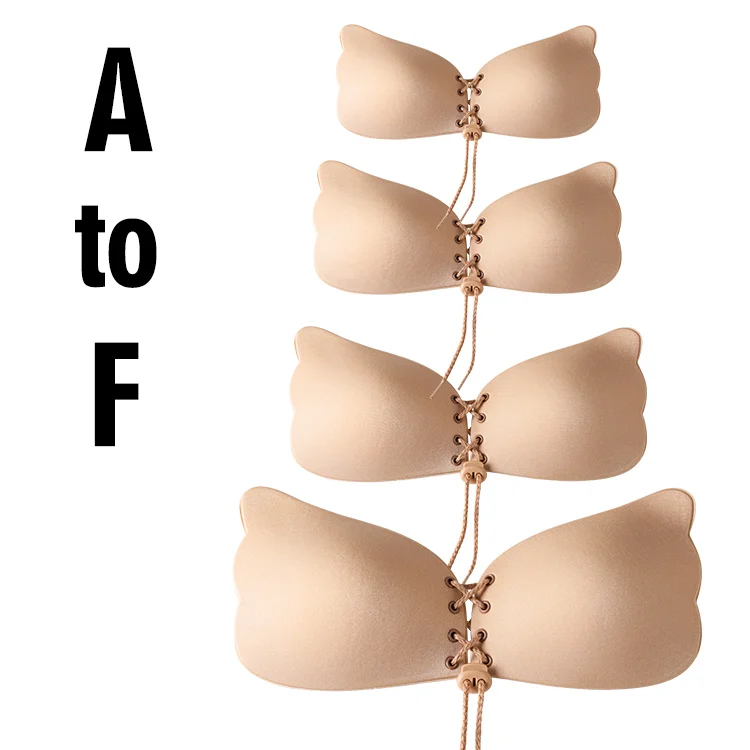 XINKE Hotsell strapless sticky invisible push up silicone bra adhesive underwear