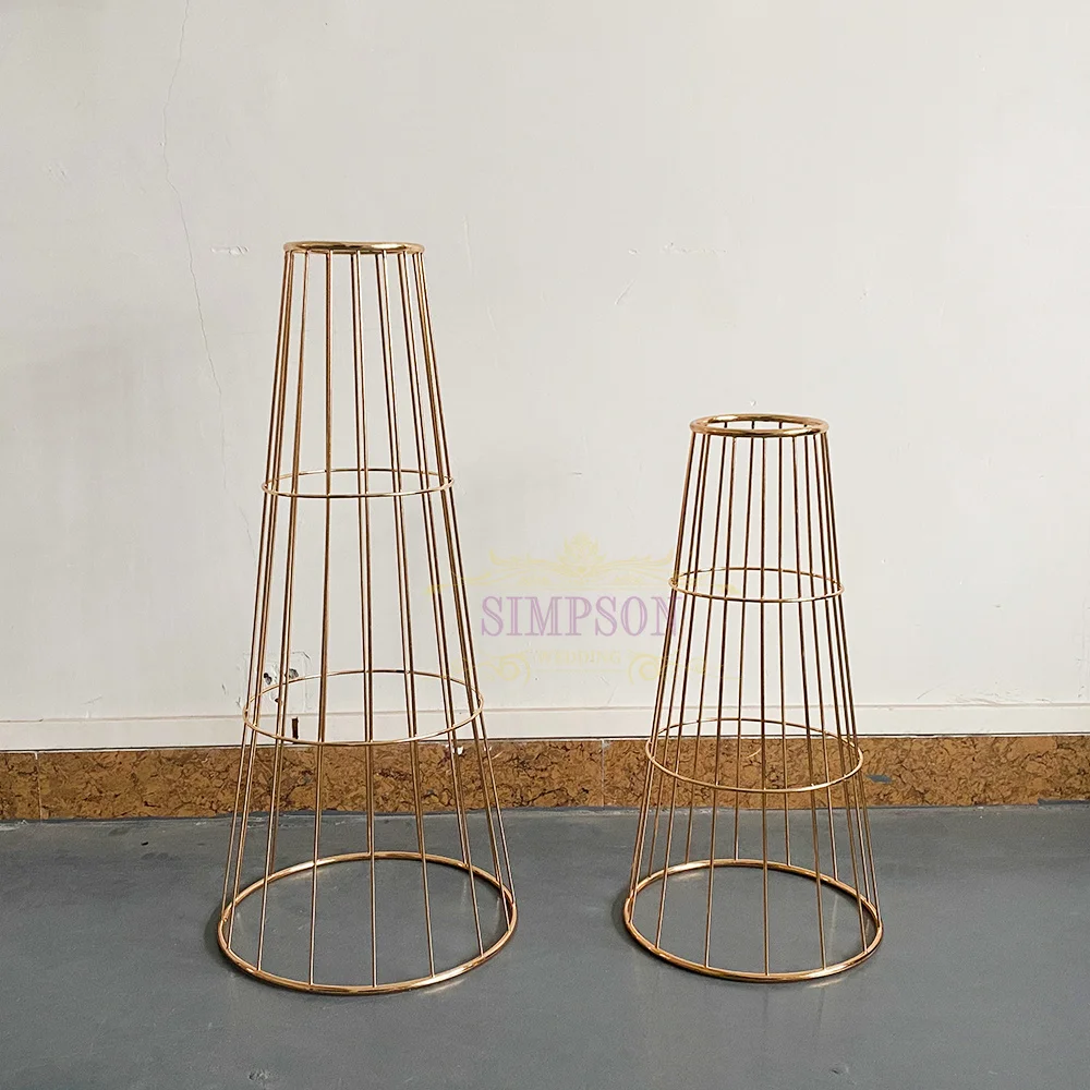 Дешевая золотистая металлическая подставка для цветов растений полка цветочных Горшков