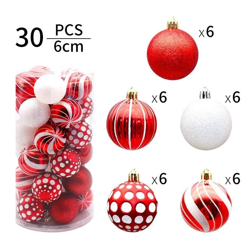 Wholesale Christmas Balls 6cm Christmas Tree Decoration Ornaments for Xmas Tree Holiday Wreath Garland Decor Ornaments