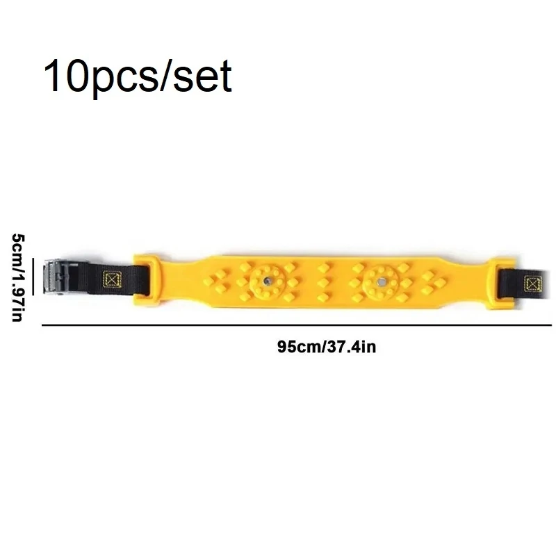Universal 10pcs Car Snow Tendon Widened Thickened Tire Winter Emergency Anti-skid Chain with Steel Nail