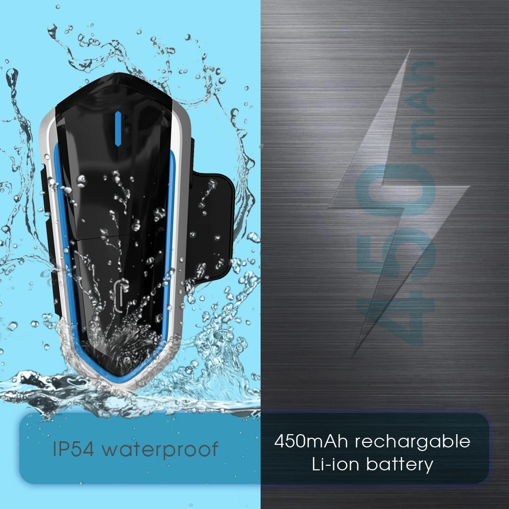 Hot-Sales QTB35 Motorcycle Helmet Headset Waterproof Wireless Rechargeable Moto Handsfree Call Music Player Motorbike Headset