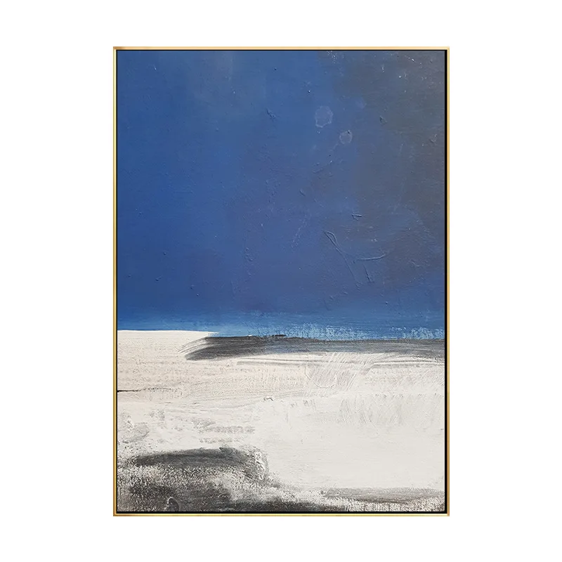 Abstract 2 Single Panel Style Nordic Blue Seascape Living Room Decorative Canvas Painting Wall Art
