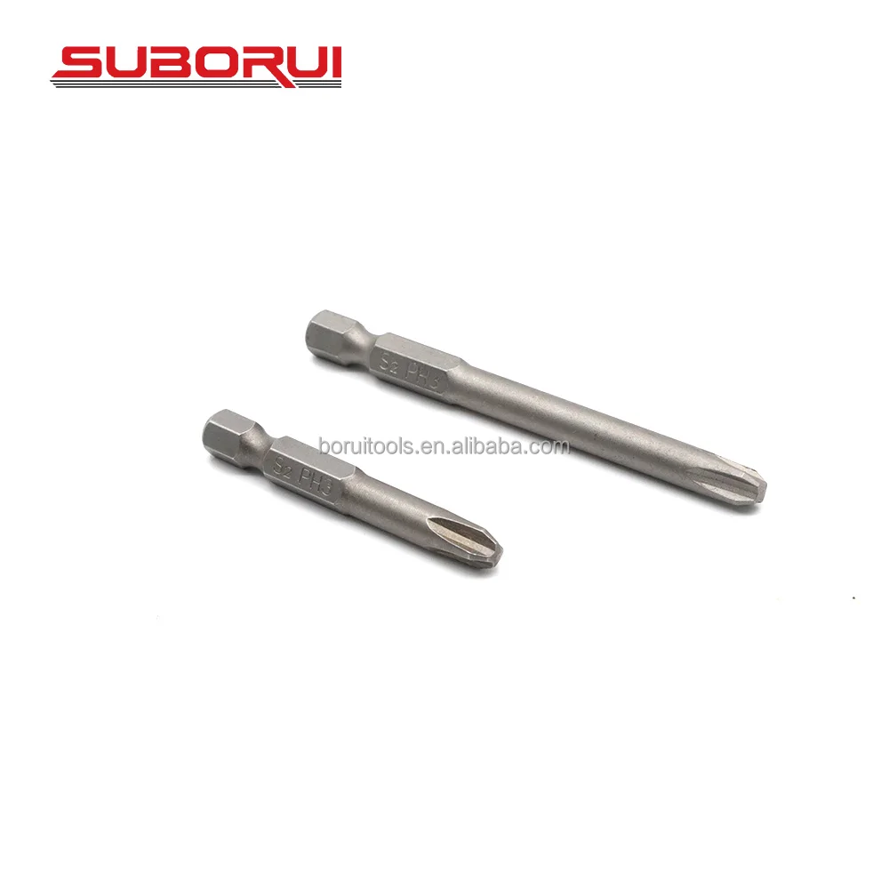 SUBORUI PH2 PH3 Magnetic Cross Bit Set Phillips Impact Batch Head Hardness Screwdriver Bit Screw Driver Set Hand Tools