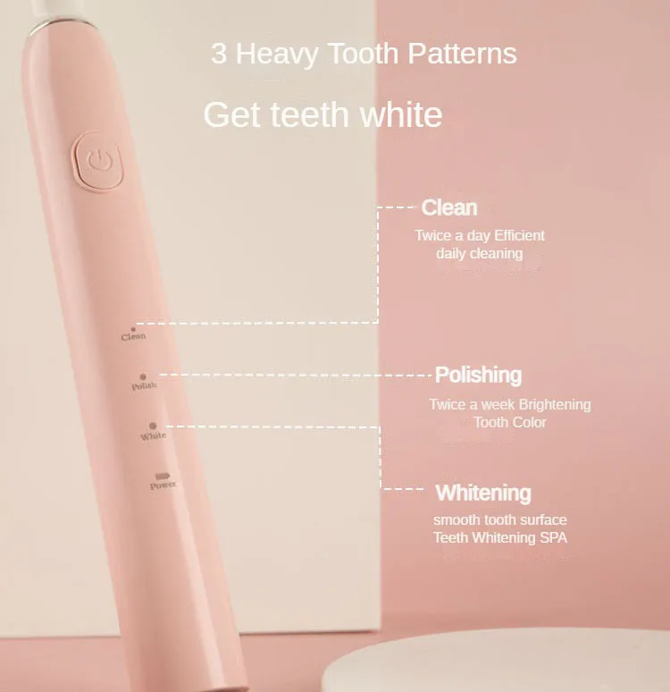 HF-1203 Adult Ultrasonic Smart Sonic Electric Toothbrush USB charging Teeth Whitening toothbrush electric for adult