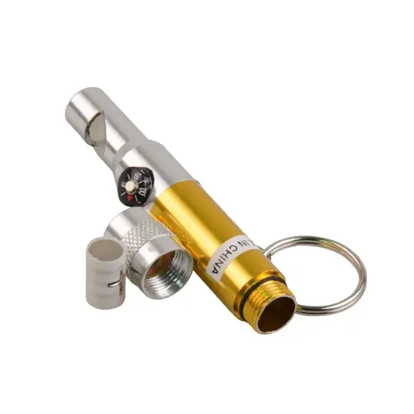 Gift  3 in 1  Aluminum Multi-color Small emergency Torch  LED Keychain Flashlight with Whistle and compass