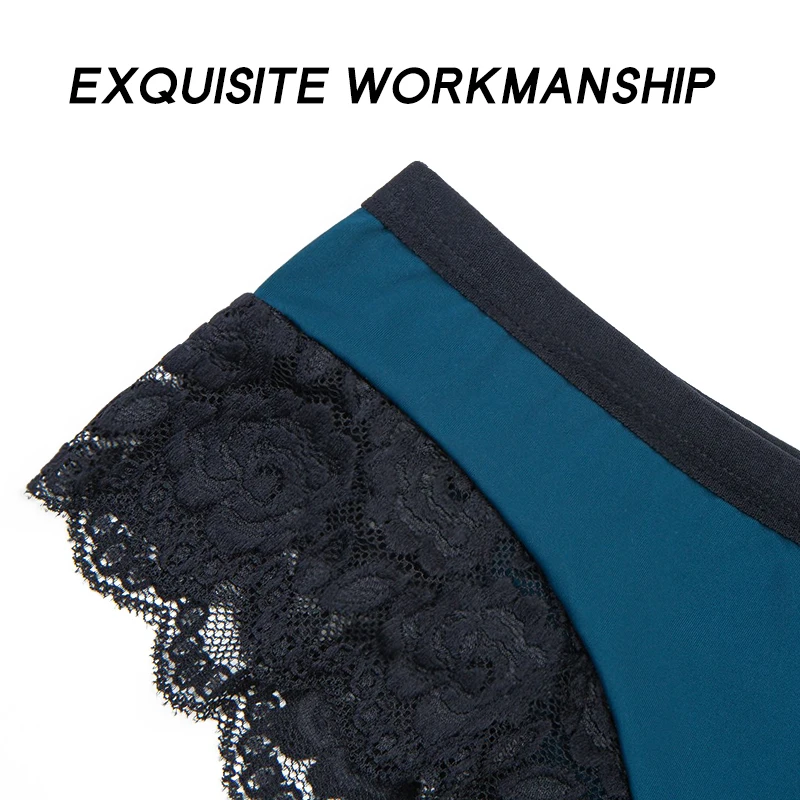 Shanhao OEM Reusable Leakproof Underwear High Quality Organic Cotton Lace Menstrual Panties Bamboo Period Panties for Women