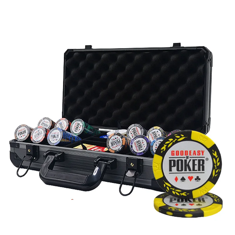 Оптовая продажа, казино, Техасский Холдем, 14 г, глиняный Алюминиевый Чемодан, набор покерных чипов 500 для игры в покер