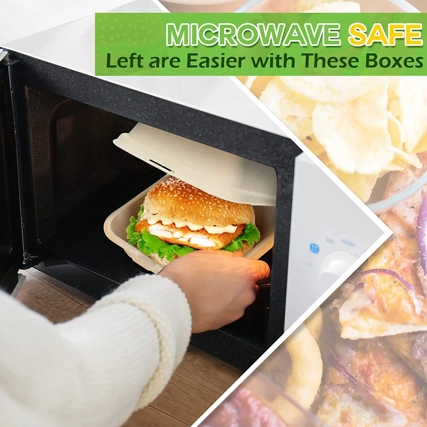 Wholesale Biodegradable Sugarcane Clamshell Food Containers Disposable Bagasse Clamshell for Party