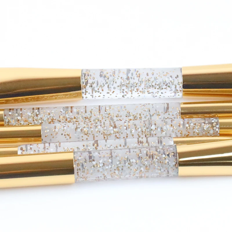 5 PCS Gold Good Quality Double Sided Transparent Handle Vegan Makeup Brushes