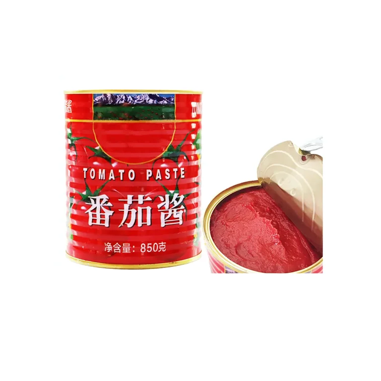 Easy open canned tomato paste from manufacturer 28-30% brix double concentrate 100% purity tomato sauce