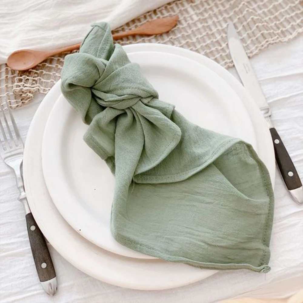 Wholesale decorative polyester napkins lilac boho style cotton napkins for wedding