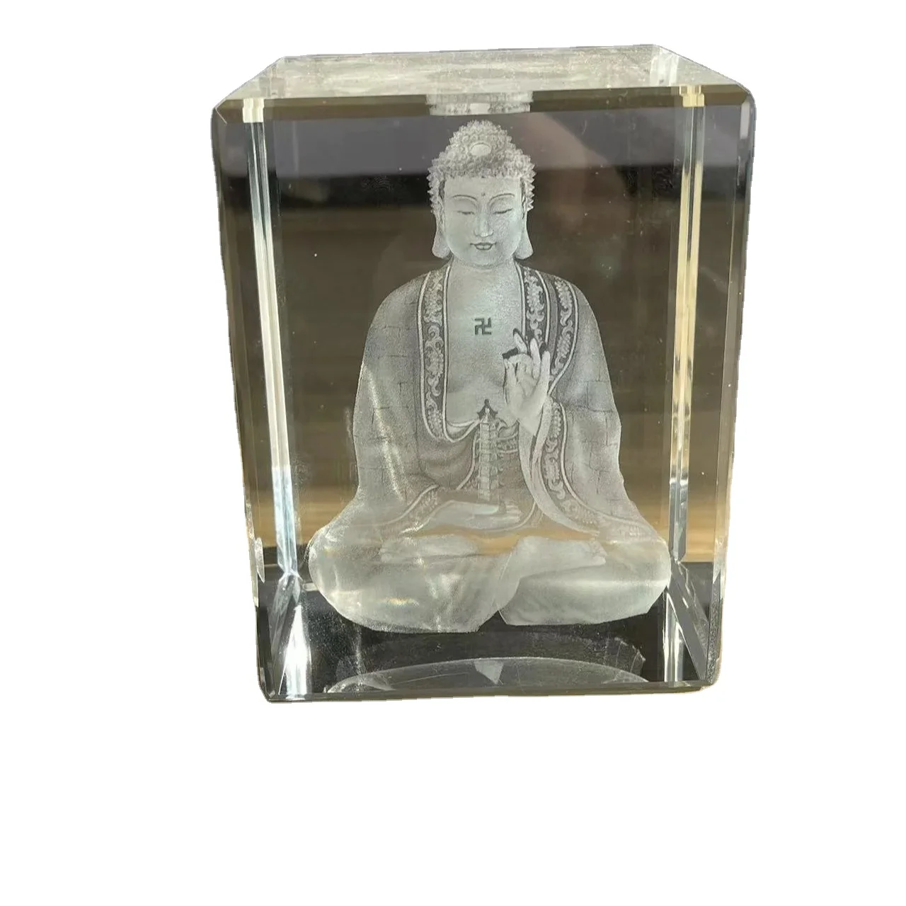 High Quality  Laser print crystal glass  wholesale crystal block custom Crystal Cube Laser printing art glass brick