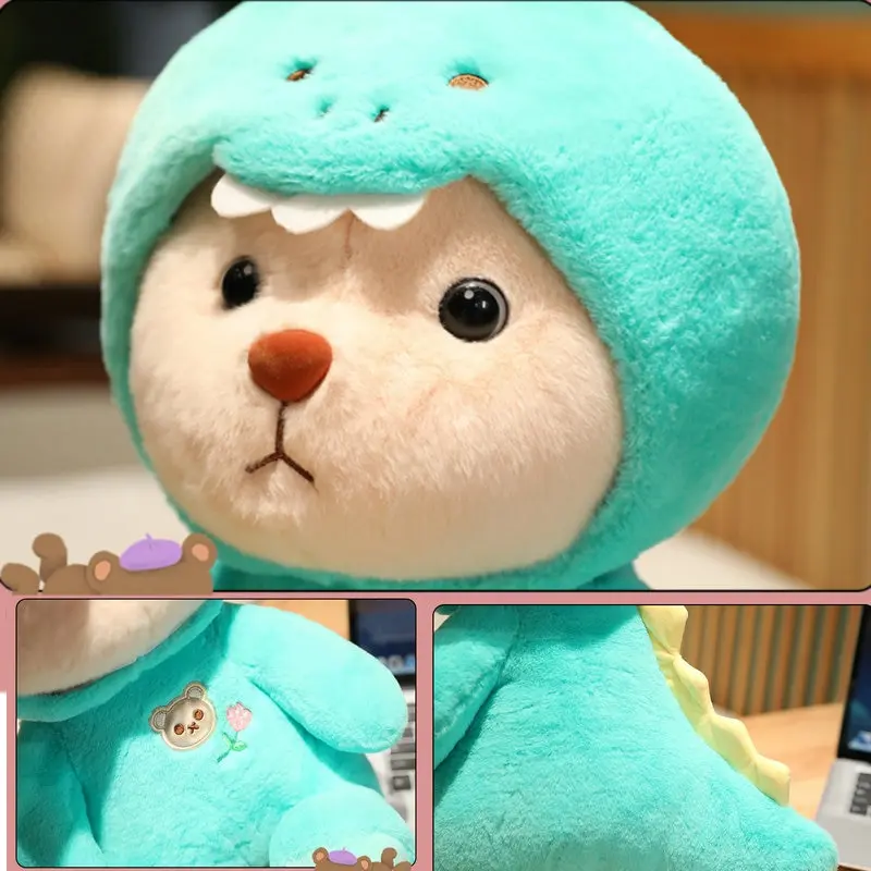 Pink Pig Dinosaur Teddy Bear Plush Toy Stuffed Cartoon Animal Dressing Bunny Rabbit Brown Bear Plushie for Kids Birthday