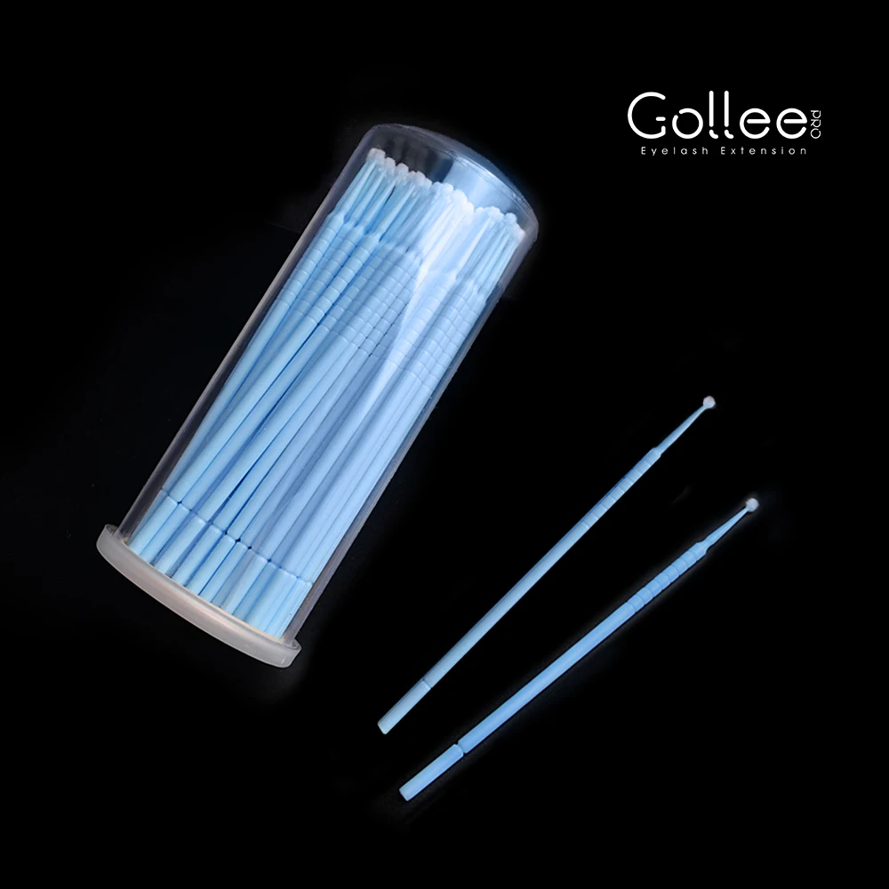 Gollee Pink Black Micobrush Eyelash Extension Disposable Mascara Dispenser Fiber Fabric Eyelash Applicator Micro Brush