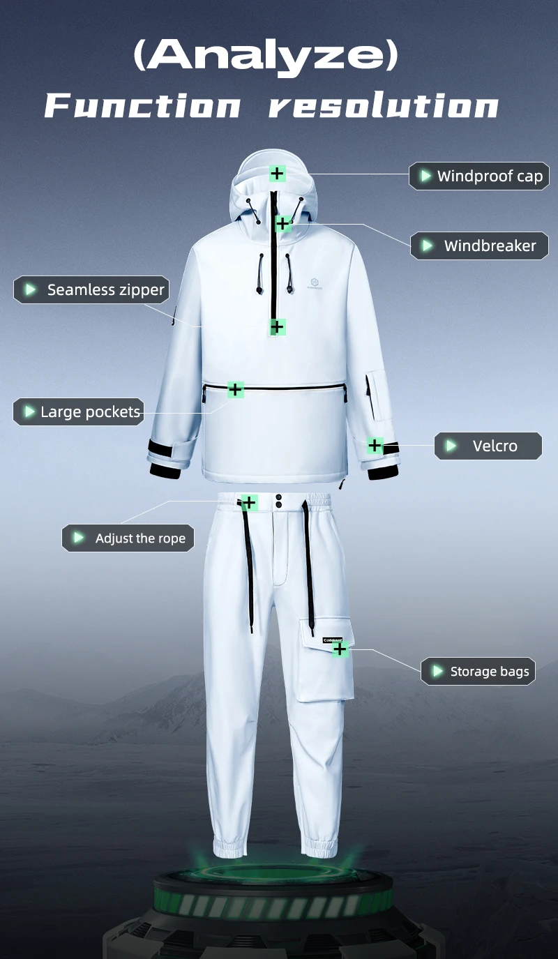 REXCHI HXF03 Wholesale Outdoor Sports Windproof Ski Jacket Pants Ski Suits Warm Thick Waterproof Skiing Snow Suits