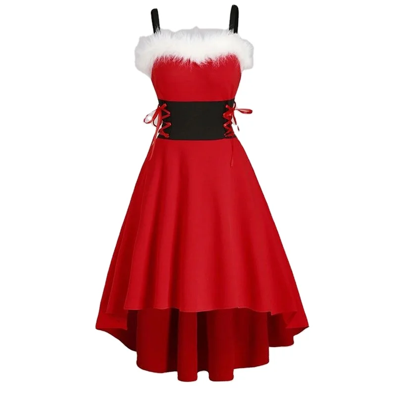 party red white black green Christmas costume cosplay dress
