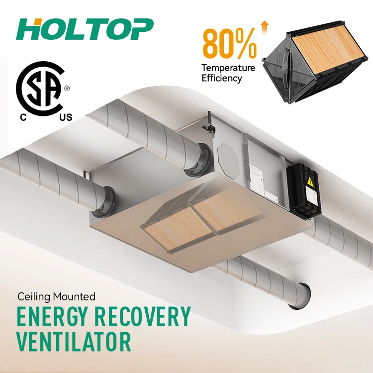 Holtop high quality ceiling mounted air purification device with new eps inner structure primary filters integration