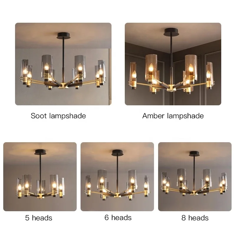 Postmodern Pendant Light For Living Room Dining Table Nordic Bedroom Loft Hall Kitchen Hanging Lamp Black Iron Indoor Chandelier