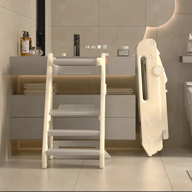 Folding Tower Plastic Foldable Learning Tower Kids kitchen helper stool Adjustable Kitchen Montessori tower Stepping stool