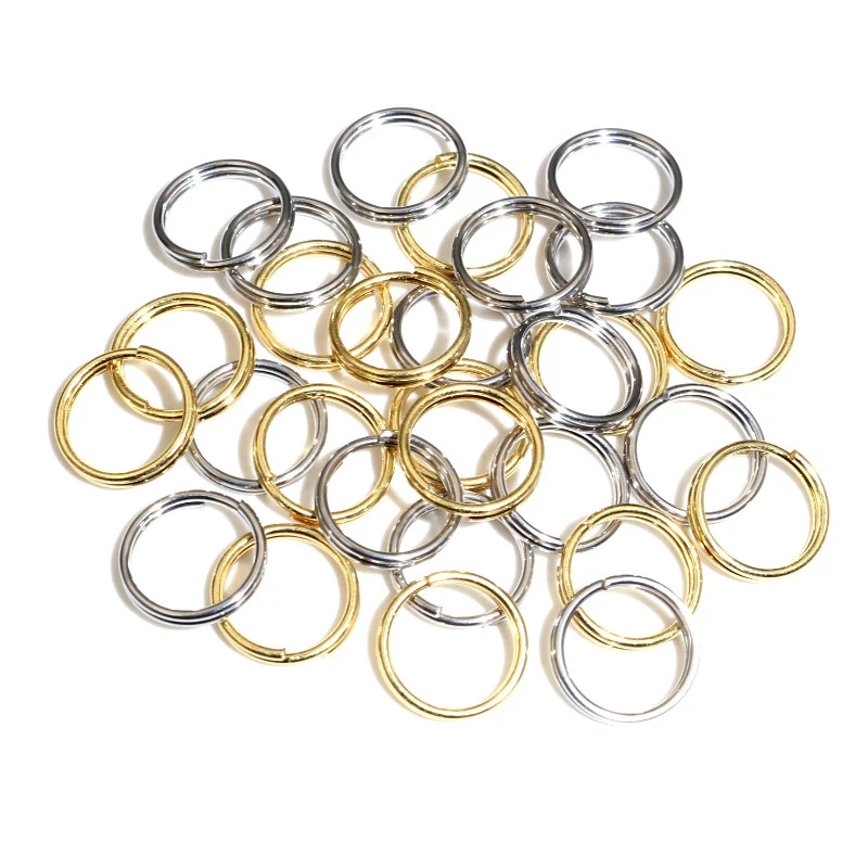 50/100pcs 4-12mm Stainless Steel Open Double Jump Rings for Key Double Split Rings Connectors DIY Craft Jewelry Making