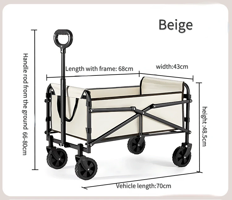 2024 Outdoor foldable large capacity picnic camper foldable practical garden beach camping trolley