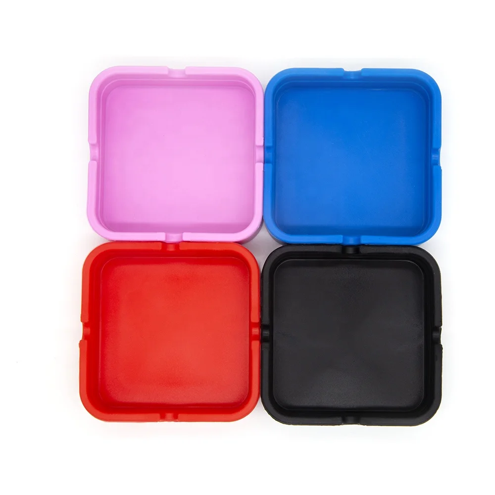 Экологичная небьющаяся квадратная силиконовая портативная пепельница, автомобильная пепельница