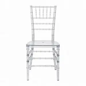 French Style Crystal Clear Plastic Polycarbonate Tiffany Resin Chair Chiavari Acrylic Ghost Hotel Event Wedding Chairs
